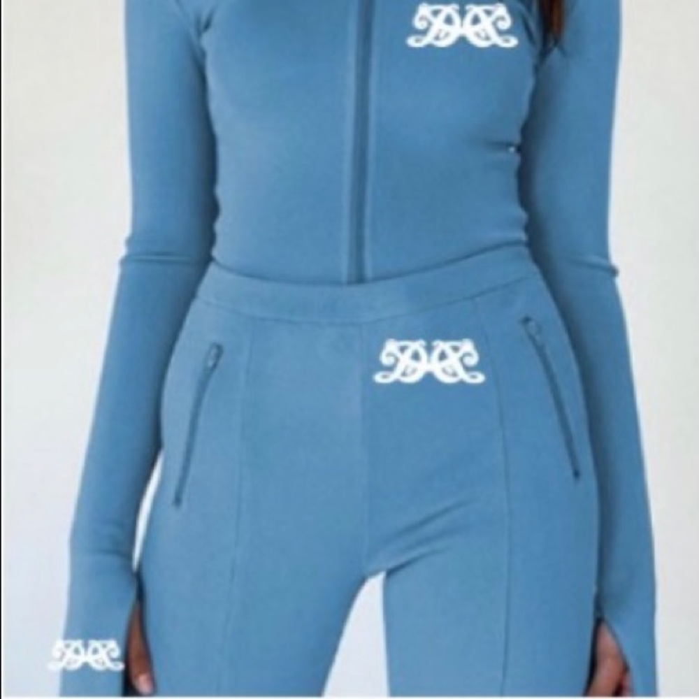 Two piece jacket with  stack pants